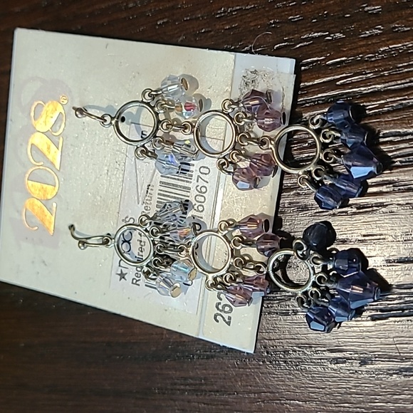 LUX Macy's 2028 earring jewelry bundle New with tags sparkle iridescent beaded ! - Picture 3 of 6